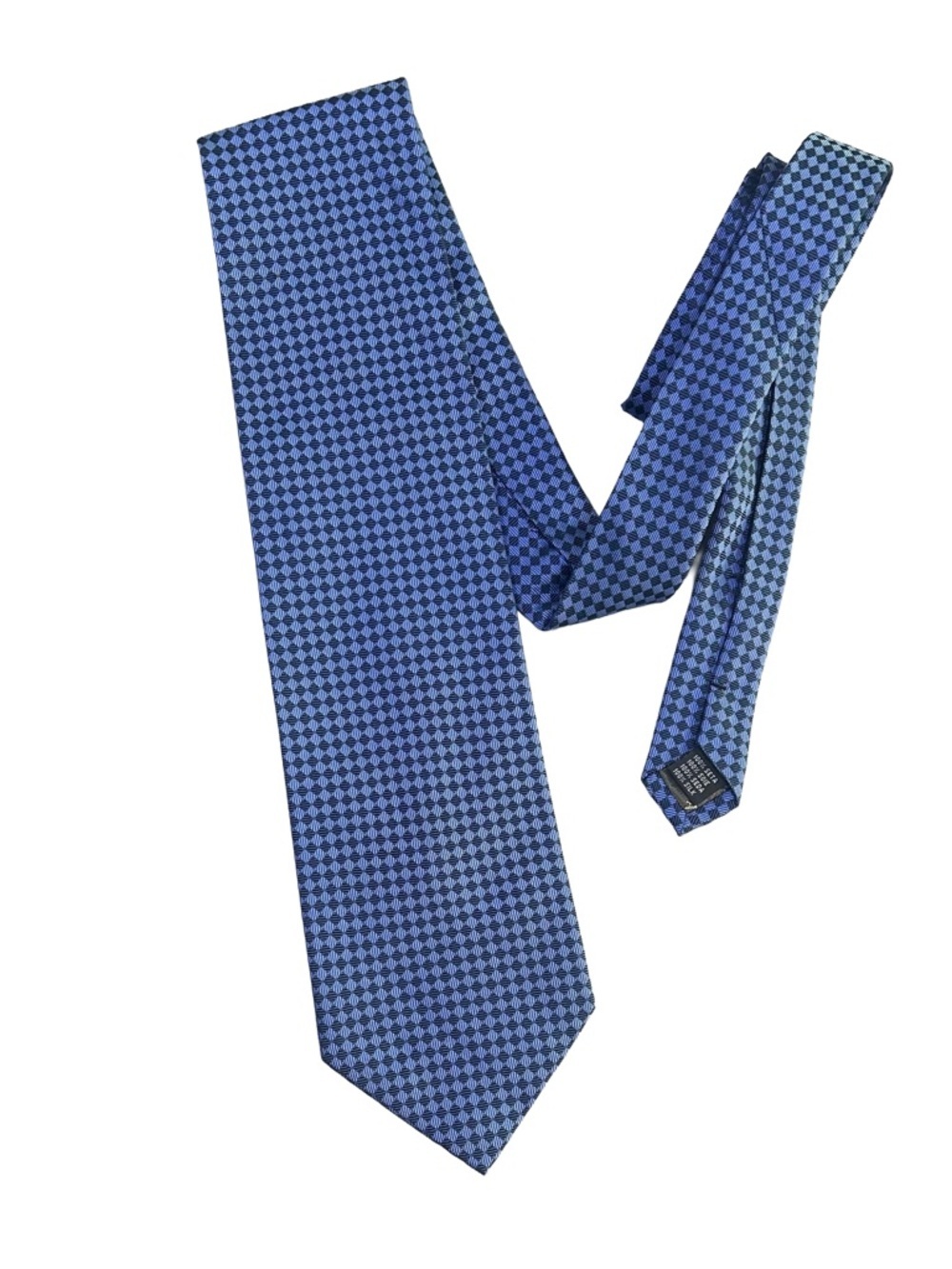 Foggia Men’s 100% Silk Blue  Geometric Tie
